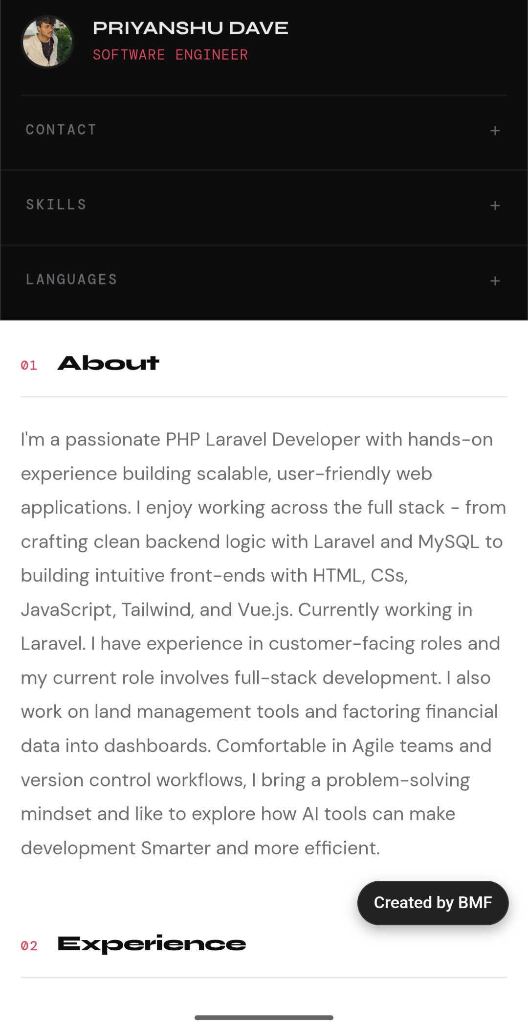 Modern Dark Sidebar